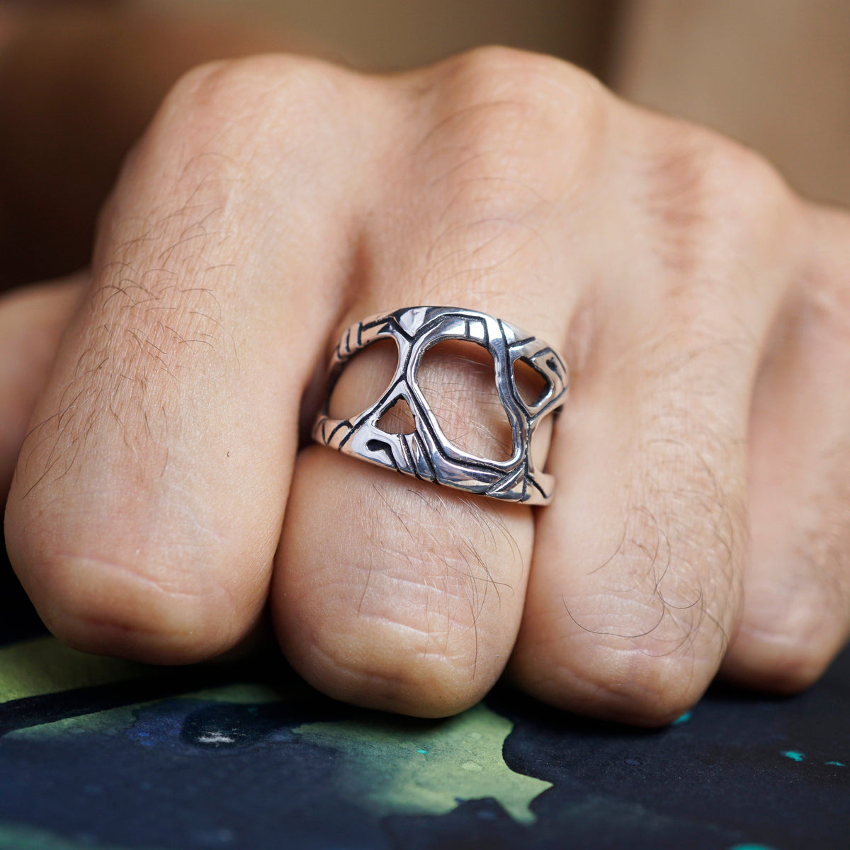 Men's Silver Ring "METEOR"