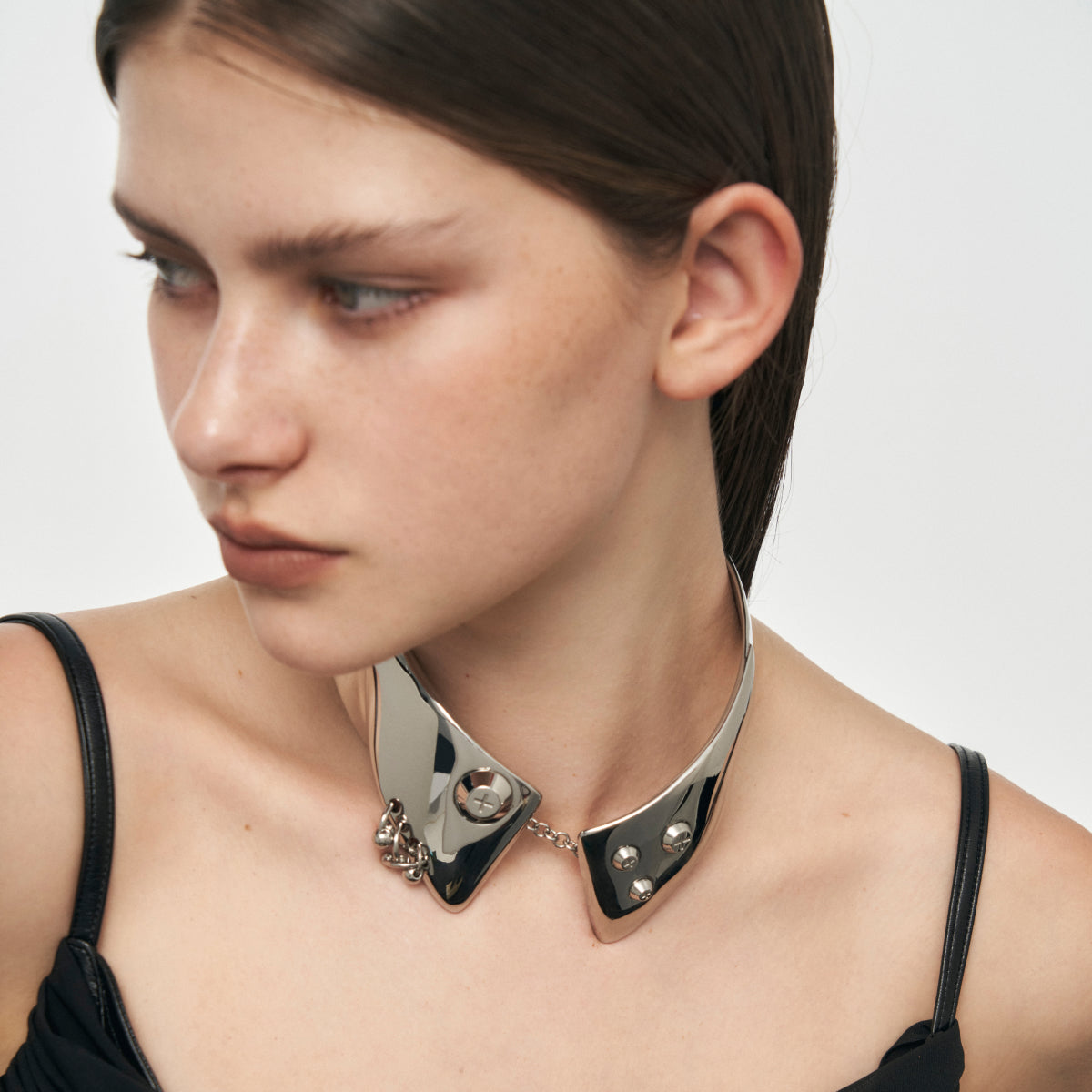 Devil Bow Tie Piercing Metal Choker