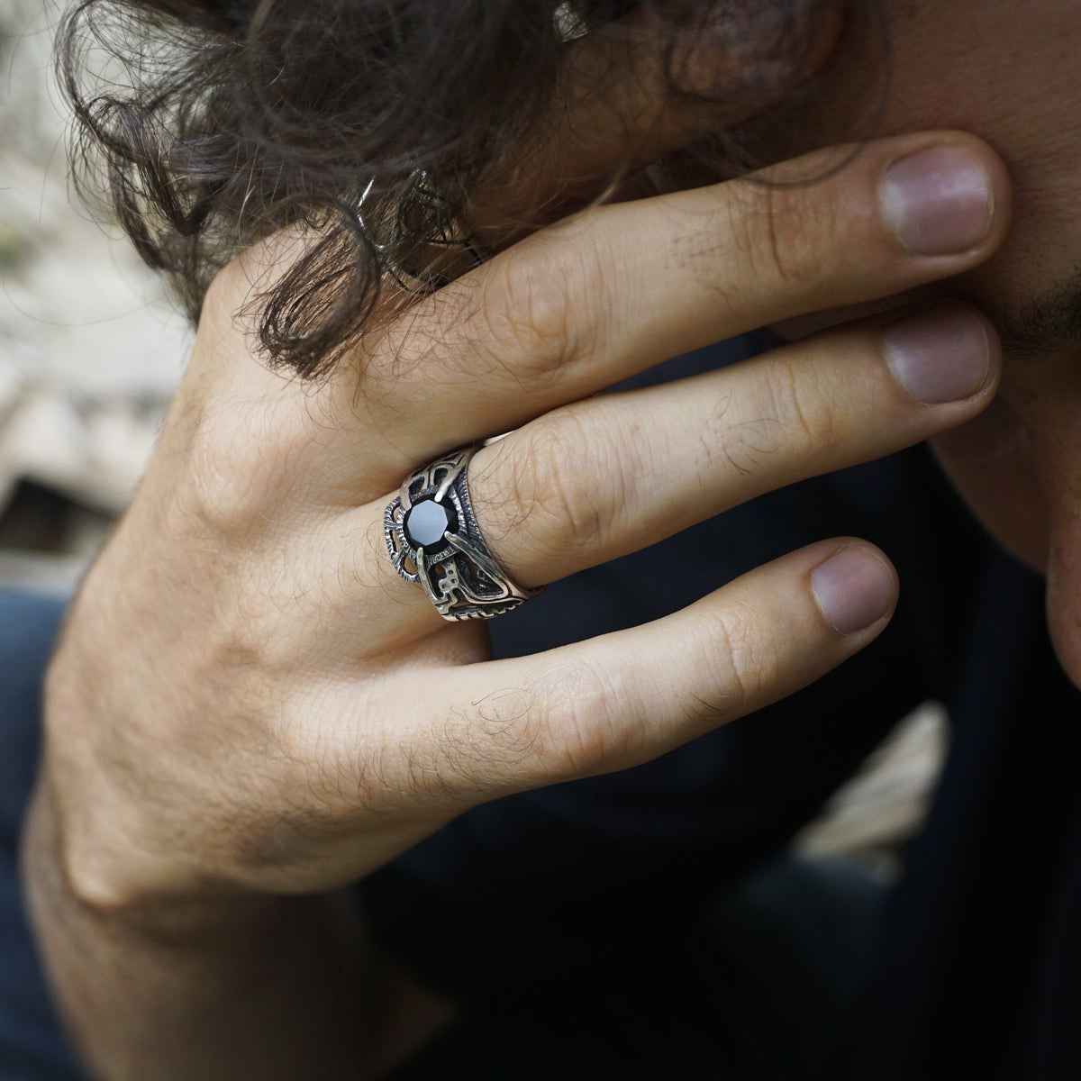 INTERFLOW | Black Onyx Men's Ring